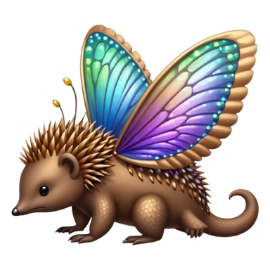 echidna with butterfly wings and sparkle sticker