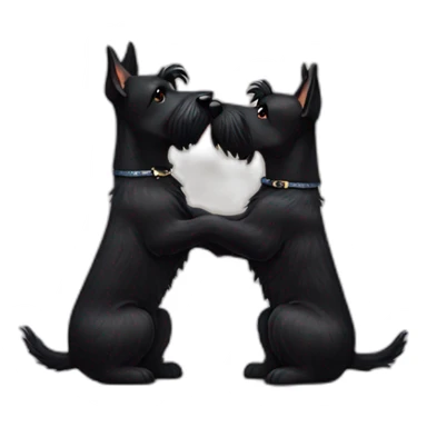 Two black Scottish terrier kissing sticker