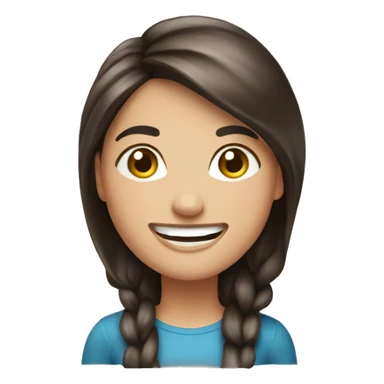 Brunette woman, laughing ￼ sticker