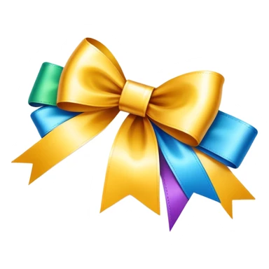 Gift card with a colorful ribbon and bow sticker