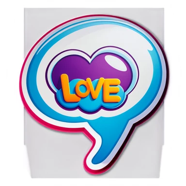 Bright color wording bubble letters all capitalized saying WE LOVE BUFOS sticker