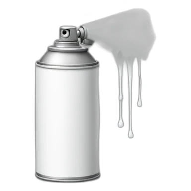 spray can spraying white sticker