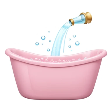 light pink bathtub filled with light pink water and bubbles sticker