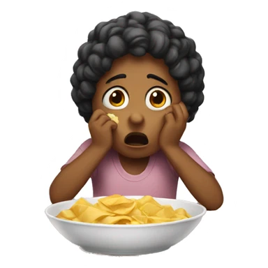 Crying while eating food sticker
