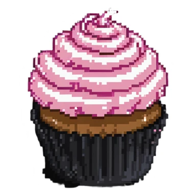 cupcake with swirled pink frosting sticker