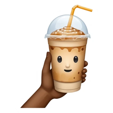 a white hand holding an iced coffee but just the hand and the cup, no faces sticker