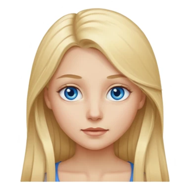 blonde girl long hair blue eyes sticker