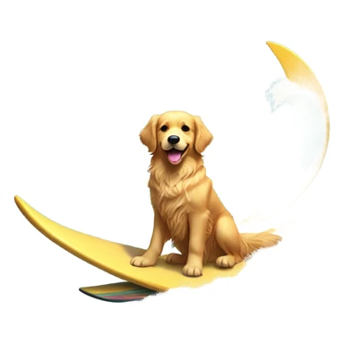 Golden retriever surfing  sticker