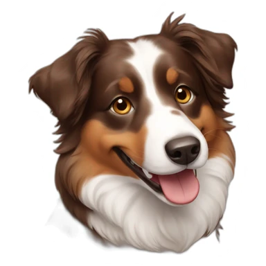 brown australian shepherd smiling sticker
