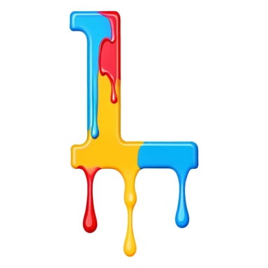 Graffiti The letter L with drippy paint sticker