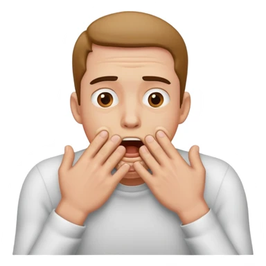 man choking himself with 2 hands sticker