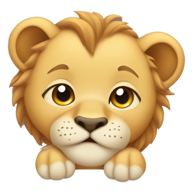 cute lion cub lying on his back sticker