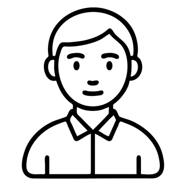 Enhance the 2D default user icon with more detailed subtle facial features and clothing details, maintaining the minimal outline style, no background. sticker