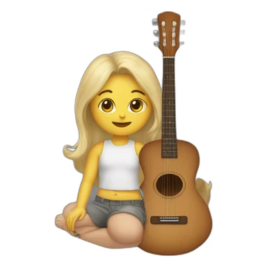 O inima in care este o ghitara  sticker