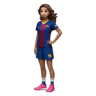Chica con la camiseta del fcbarcelona  sticker