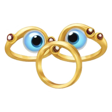 thin gold ring studded with eyeballs sticker