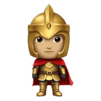 golden knight with red cape sticker