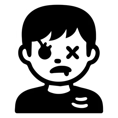 boy zombie with black hair edgar and emo sticker