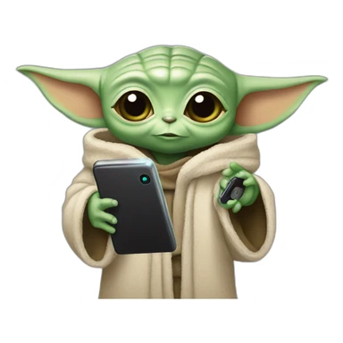  baby yoda holding wifi sticker