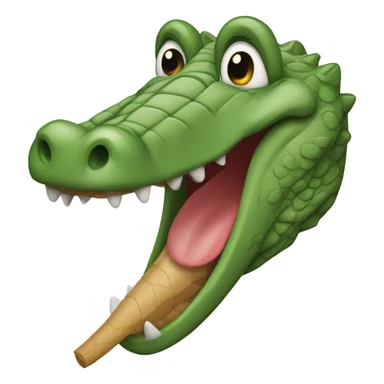 crocodile sticks out tongue sticker