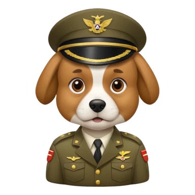 Dog in military outfit sticker