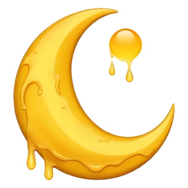 Melting waning crescent in yellow colour sticker