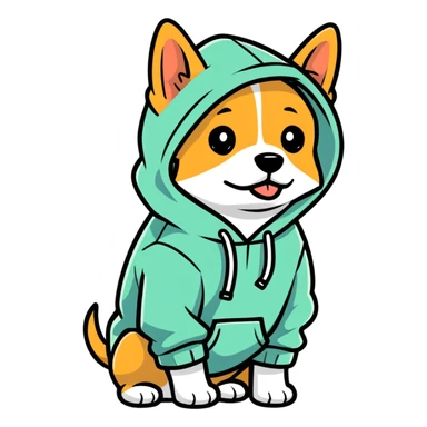 Dog with hoodie  sticker