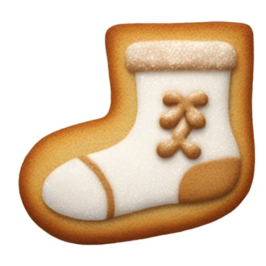 frosted gingerbread cookie shaped like a sock sticker