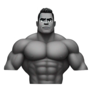gigachad black and white muscle big chin sticker