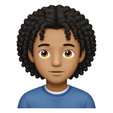 black boy with slightly long, curly black hair  sticker