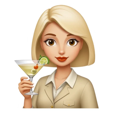 Silly goose girl with martini sticker
