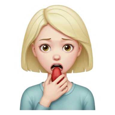 Girl choking herself sticker