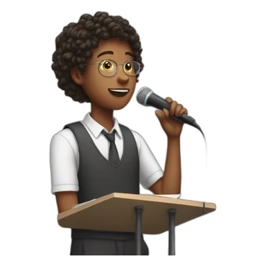 Teenager giving a speech sticker