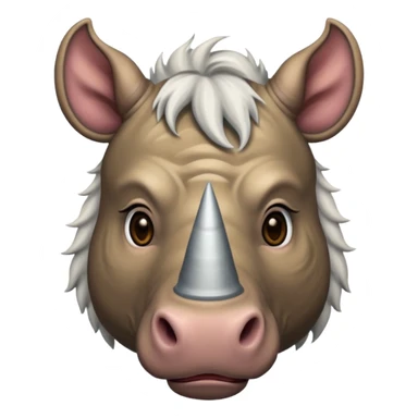 Elasmotherium. Siberian unicorn rhino face sticker