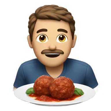 Guy eating 2 meatballs sticker