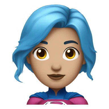 Supergirl with blue hair, white skin and piercing in nose sticker
