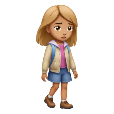 Girl walking sad sticker