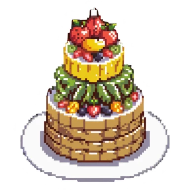 dangao Chinese birthday cake with fruit toppings sticker