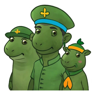 Indian person posing with capybara and leprechaun sticker