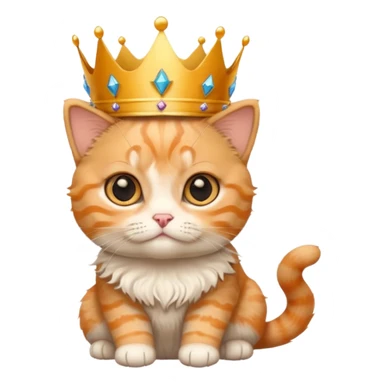 Orange Scottish-fold ears kitten with crown queen  sticker