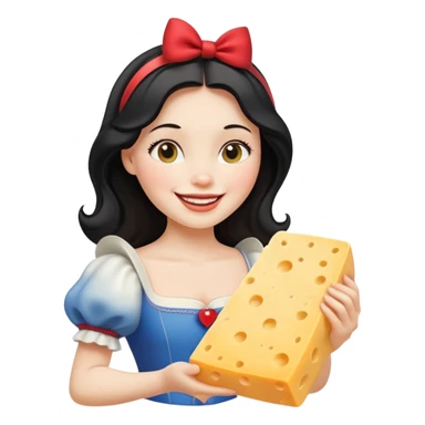 Happy Snow White with cheese sticker