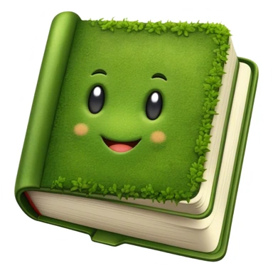 Open moss green book sticker