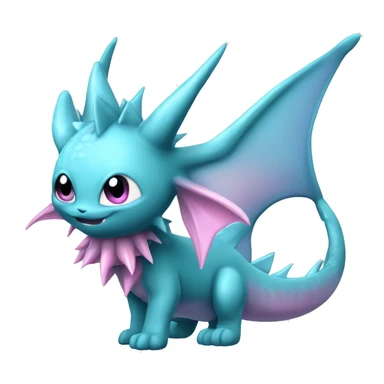 Pink Edgy Vaporeon dragon With Fins and spikes full body sticker