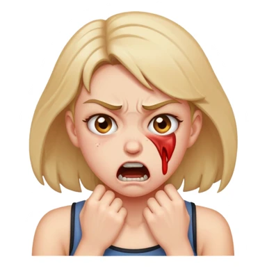 Angry girl chocking herself  sticker
