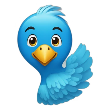 Twitter bird smile sticker