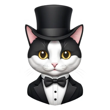 cat wearing tophat sticker