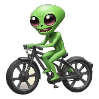 Alien on a bike sticker
