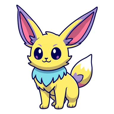 Colorful fantasy Fakémon-Eeveelution-Creature (full body)  sticker