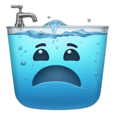 wasting water by using AI sticker