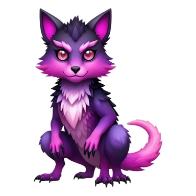 Cool Edgy Black-pink-purple-gradient badass Fionbri-Vernid-Trico-animal-creature full bodyd sticker